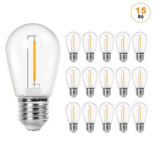 S14 1W Dây Đèn LED E27 Đế Vintage Edison Nhựa Chống Thấm Nước Cho Tiệc Ngoài Trời Trang Trí Lễ Cưới Tương Thích Với 11W