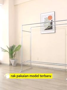 Jemuran Baju Stainless Kuat Besar Jemuran Baju Besi Gantungan Baju Berdiri Besar 220*80*160cm
