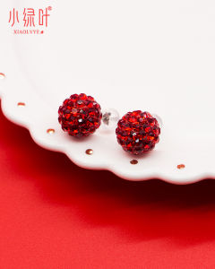 Small Green Leaf 925 Sterling Silver Earrings Womens New 2025 Fashion Simple Red Clip-Ons No Piercing Required