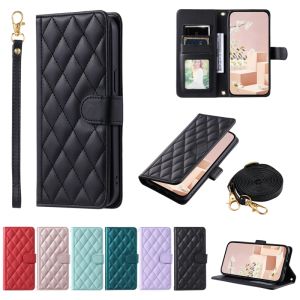 Crossbody Leather Wallet Cards Solt Case For Huawei P20 lite / Nova 3E Lanyard Purse Flip Stand Cover