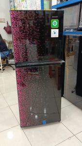 Kulkas 2 Pintu Sharp 236 MG Glossy Door Shine Low Watt Tanpa Bunga Es Glossy Door 220 Liter