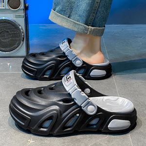 2025 New Mens Hole Shoes Summer Outdoor Wear Thick Bottom Wear-Resistant Slip-Resistant Sports Beach Slippers EVA Material