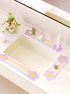 Nisi Bathroom Faucet Water Absorbent Pad Narrow Edge Waterproof Drain Mat Sink Lavatory Counter Surface Soft Japanese Style Home Use