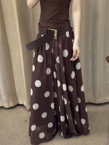 MANMI | Chân Váy Maxi In Chấm Bi Elegent A-line