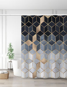 European Style Retro Thickened Bathroom Curtain Waterproof Mold Proof Light Blocking Bath Curtain Polyester Material for Everyone