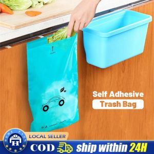 【Local Delivery】 30/50 PCS Easy Stick On Disposable Car Trash Bag Leakproof Vomit Bag Beautiful Kitchen Storage Bag Hanging Self-Adhesive Interior Organizer