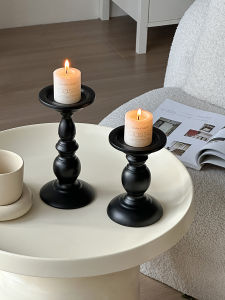 CHIGUASHAONV | Vintage Black Roman Pillar Iron Art Candle Stand