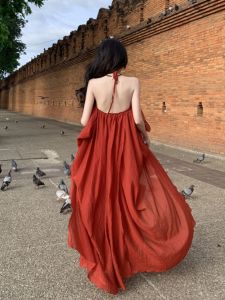 ชุดเดรสยาวแขนกุดคอวี ทรงหลวม สไตล์วันหยุด ผ้าโพลีเอสเตอร์ ฤดูใบไม้ผลิ ฤดูร้อน ฤดูใบไม้ร่วง ฤดูหนาว สำหรับผู้หญิง