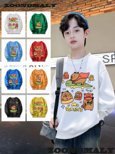 Warm Fleece Lined Long Sleeve Sweatshirt for Kids Trendy Boys Girls Winter Clothing Casual Polyester Cotton Blend Shirt