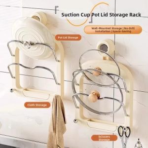 Suction Cup Multi-layer Pot Lid Organizer No Drilling