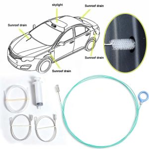 5m Drain Hole Cleaning Brush Set Flexible Car Drain Dredge Sunroof Cleaning Scrub Brush Tool Accessory Skylight Drain Pipe Brush