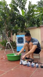 Máy bơm quạt điều hòa 16W quạt hơi nước bơm bể cá hòn non bộ ( Hàng Loại 1 )