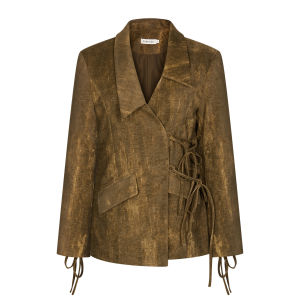 Áo Blazer Cổ Notched Có Dây Nịt