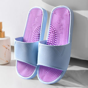 Leather Massage Slippers for Men And Women Home Use Anti-Slip Foot Massage Indoor Slippers Particle Therapy Sole Slippers
