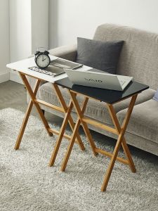 Folding Table Small Installation-Free Home Balcony Coffee Table Small Apartment Sofa Side Table Movable Simple Bamboo Study Table