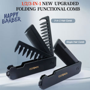 1/2/3 In1 Folding Hair Comb Plastic Wide Tooth Oil Head Texture Comb Beard Combing Barber Haircut Comb Salon Hair Styling Tools