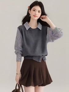 puella | Vintage Loose Fitting Slim Fit Patchwork Shirt