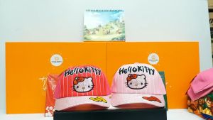 Mũ Lưỡi Trai Trẻ Em Thêu Hình Mèo Kitty Cho Bé Gái Từ 3T-6T/Màu Hồng .