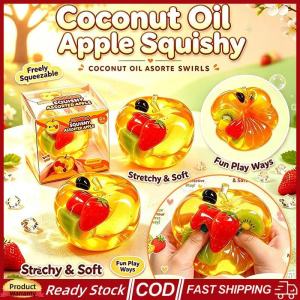 KEBIDU Soft Moldable Apple Squishy Coconut Oil Sensory Toy No Rebound Squeeze Ball Safe Non-Toxic Fidgets For ADHD Autism Anxiety Relief Office Desk Toy