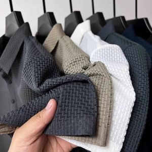 Luxurious Ice Silk Short Sleeve Polo Shirt Mens Business T-Shirt European Style Embroidery Cool Feeling Top Summer Wear