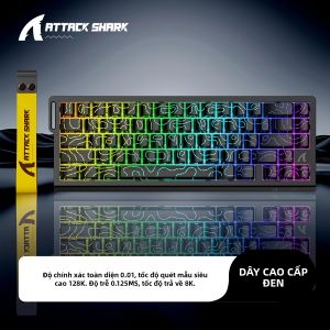 ATTACK SHARK | Bàn Phím Cơ Học Từ Tính ATTACK SHARK X68HE Esports Tốc Độ Phản Hồi 8KHz Đèn Nền RGB Dành Cho Chơi Game Trên Laptop