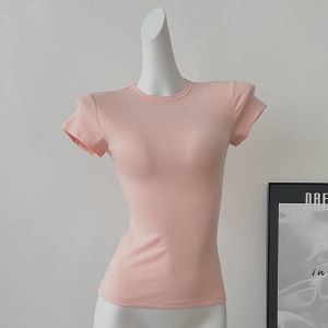 MosesQueen Queen round Neck Short Sleeve T-Shirt Womens Slim Fit Summer New Style Printed Casual Cotton Blend Top