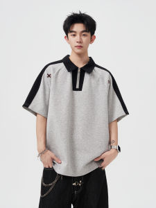 WUKONGYOUHUO | Color Block Semi-Zipper Short Sleeve Couples POLO Shirt