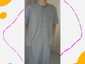 Jubah Gamis Pria Lengan Pendek Bahan Toyobo Premium Warna Hitam