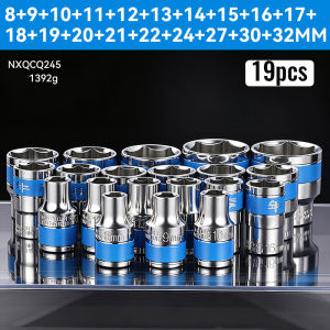 NiuXiang(NewShark) | 1/2 Inch Drive Hex Metric Short Socket Set 8-32mm CR-V Steel Ratchet Wrench Spanner Kit For Auto Motorcycle Mechanical Repair