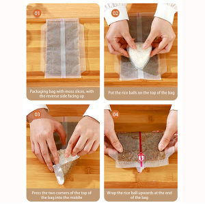 10/50/100Pcs Disposable Double-Layer Triangle Rice Ball Packing Bags Nori Seaweed Onigiri Sushi Wraps Plastic Food Storage Pouch