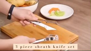 มีดปอกเปลือกสไลด์ผักผลไม้ ประกอบด้วย มีดขูดสไลด์ 1 ชิ้น มีดปอกเปลือก 1 ชิ้น ใบมีดสแตนเลส 304 คม และทนทาน