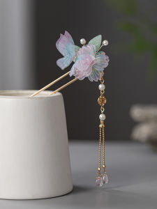 Chinese Style Childrens Hairpin Floral Umbrella Qipao Hanfu Daily Bun Hairpin Girls Hair Accessories Traditional Chinese Fashion