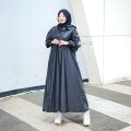 Jas Hujan Mantel Wanita Model Gamis Perempuan Warna Hitam Kualitas Terbaik Bahan Tebal Dan Premium Syari. 