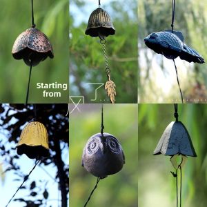 IdoYu Japanese Style Gift Southern Feng Shui Cast Iron Blessing Chime Clear Metal Wind Bell Hanging Ornament Retro Pendant