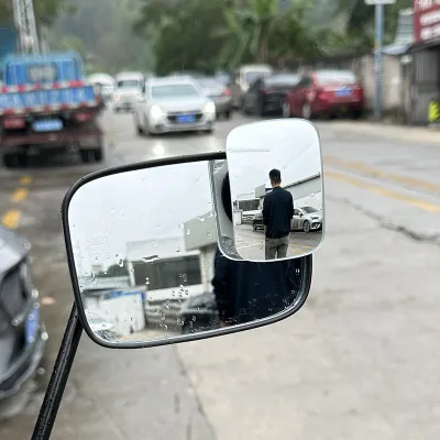 Motorcycle Rearview Mirror Blind Spot Glass Wide Angle High Definition Electric Scooter Modification Universal Small round Mirror
