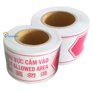 Cuộn dây cảnh báo rào chắn cảnh báo khu vực nguy hiểm dài 100m Cuộn rào cảnh báo có 2 màu trắng đỏ và vàng đen - Bảo hộ Thinksafe