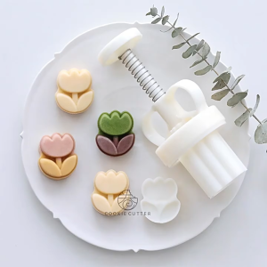 เซ็ตพิมพ์กดขนม เซ็ตพิมพ์กดคุกกี้ ลายทิวลิป Fresh little tulip 20-30 กรัม