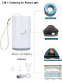 Mini Inflator Pump Light Inflate Deflate Portable Electric Air Pump for Air Mattresses Beds Swimming Ring Outdoor Camping Pump. 