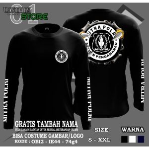 kaos tangan panjang scurity mitra polri tshirt pengamanan satpam