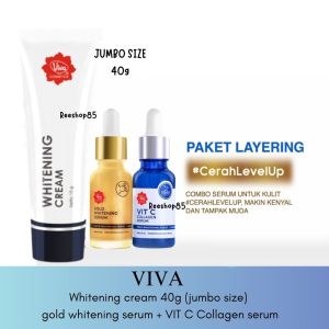 VIVA Paket Duo Serum Cerah Level Up + Whitening Cream Jumbo 40g