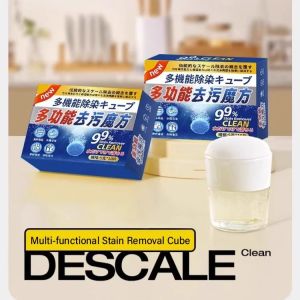 Multi-Functional Stain Remover Cube Effervescent Tablets Powerful Grease Cleaner for Floors Kitchen Tiles and Bathroom