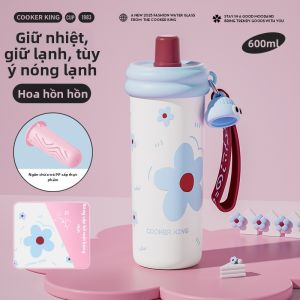 Cooker King | Cốc Cách Nhiệt Dung Lượng Lớn Có Ống Hút Phù Hợp Học Sinh