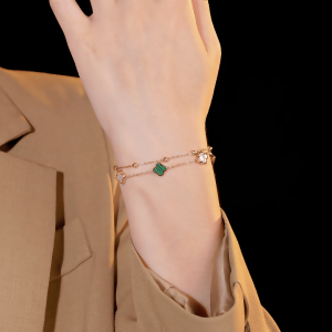 Double Layer Titanium Steel Bracelet Elegant Fashion Jewelry Gift for Women Birthday Fresh out New Style Korean Style Freshness