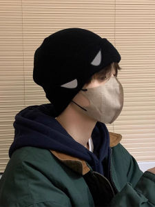 หมวกไหมพรมถักสีดำ ทรงปากแฉะ สำหรับผู้ชาย แบรนด์เนม ทรงสุดเทรนดี้ สำหรับหน้าหนาว หมวกไหมพรมผ้าฝ้ายผสมโพลีเอสเตอร์ ทรงอื่นๆ