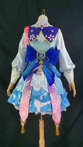 Kamisato Ayaka Cosplay Costume Genshin Impact Ayaka Skin Springbloom Missive Dress Hat Wig Fan Uniform Full Set