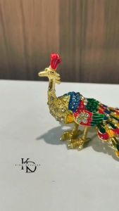 PAVO Patung Merak Kristal Kotak Perhiasan Peacock Figurines Souvenir Merak Aesthetic Ornamen Merak