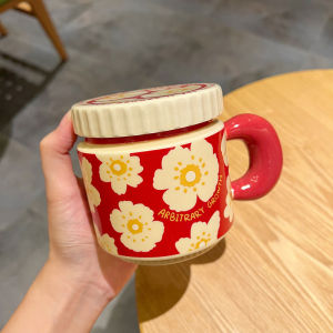 Cute Mug Ceramic Cup with Lid Gift Birthday Gift Office Coffee Cup Girl Good-looking