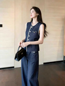 DANTING | Elegant and Professional Spring New Female Set Flax Vest and Pants