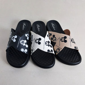 Sandal Selop Wanita Slip On Cewek Karakter Kartun Lucu Woman PVC Flat Shoes Korea COD SPT-53