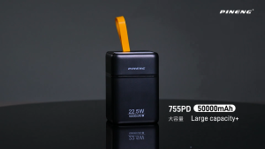 PINENG PN-755PD 50000mAh Large Capacity Powerbank 3 Outputs 2 Inputs 22.5W Fast Charging PD LED Light Camping Power Bank